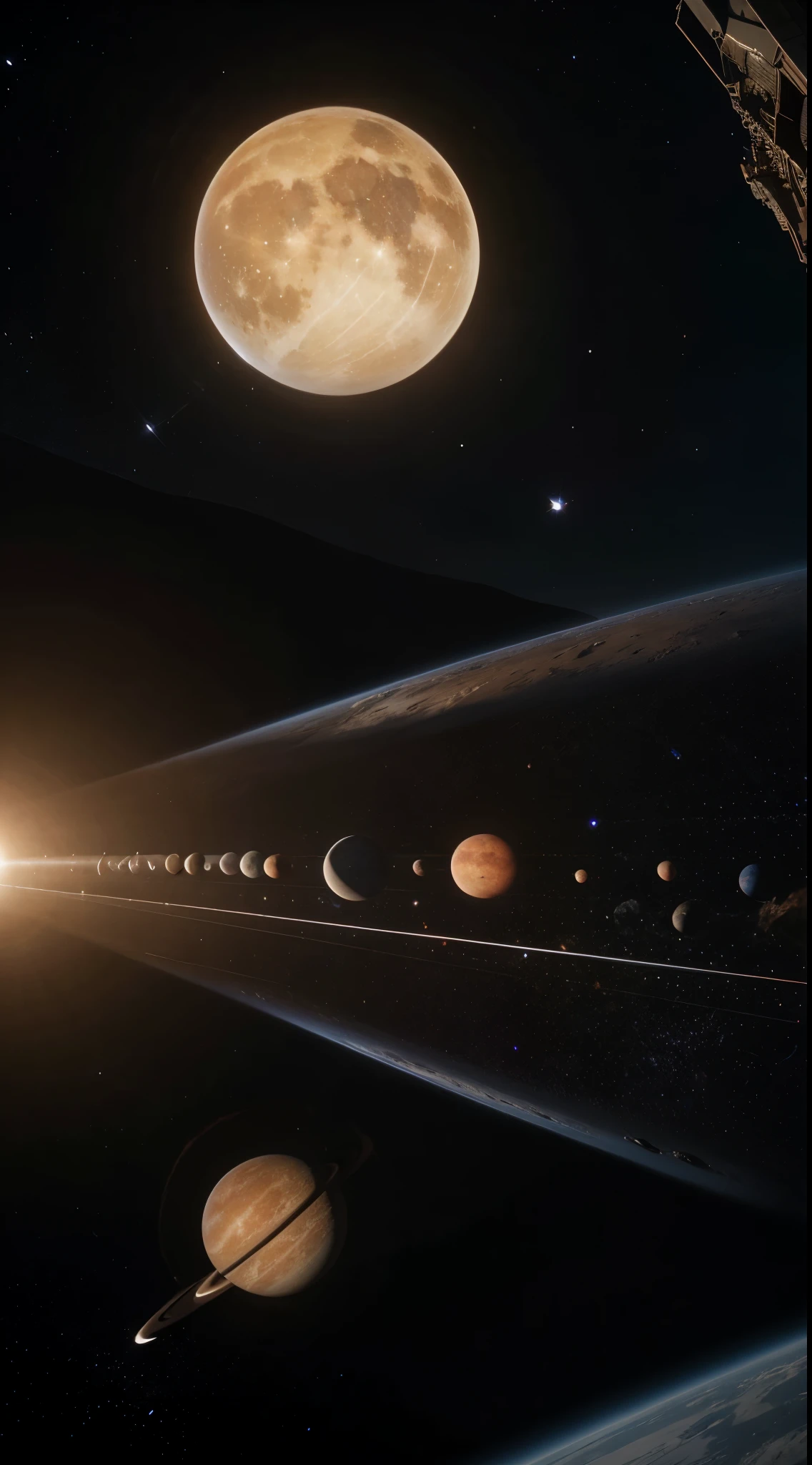 planets in orbit around stars, best quality,4k,8k, high resolution, masterpiece, hyper realistic.