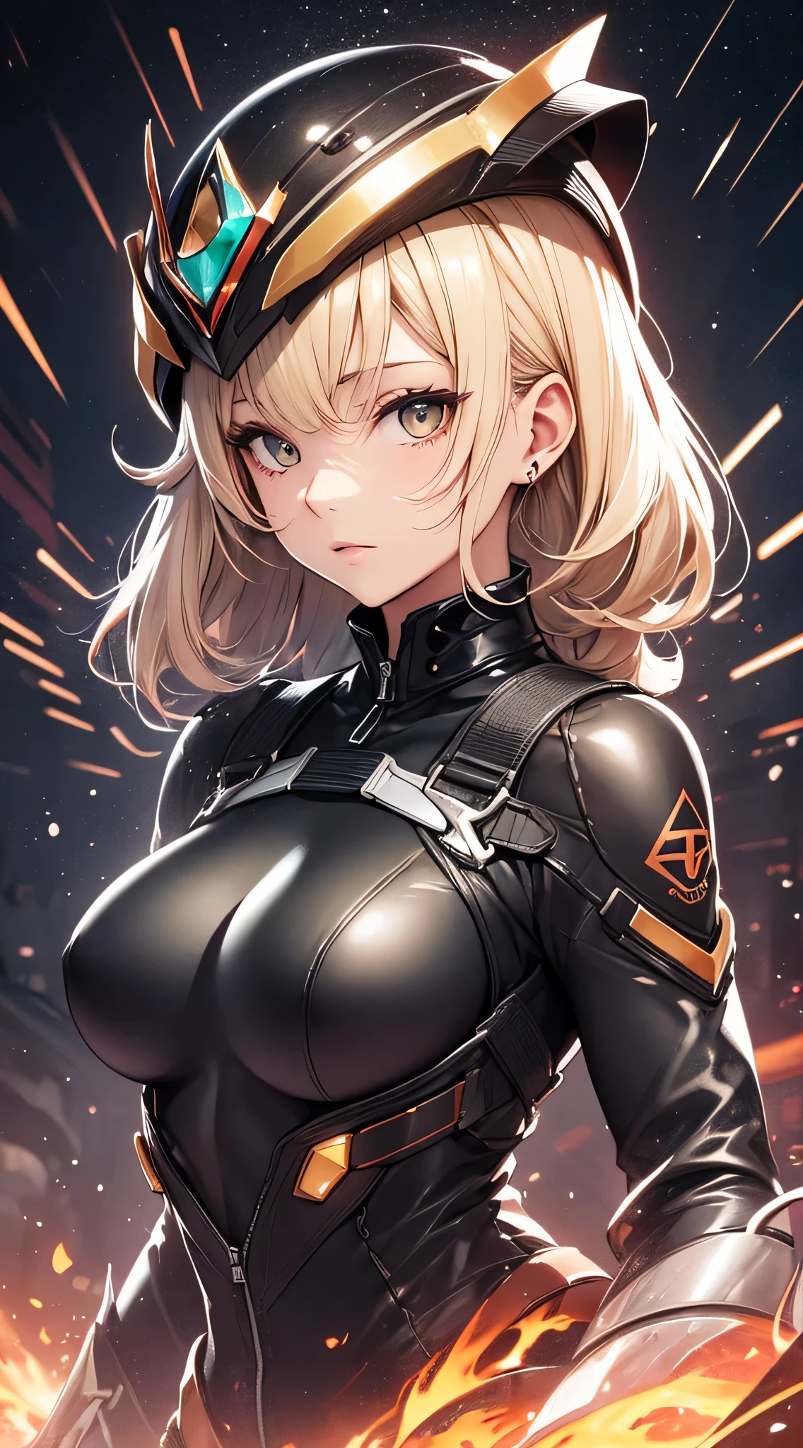 top-quality、Top image quality、masterpiece、s girl((18year old、 Ager、Best Bust、Medium bust,wide open breast tea、Golden Eyes, a blond、poneyTail、A slender,Highest valley、Black spacesuit、black suit rack、space full face helmet)),hiquality、Beautiful Art、Background with((Moonground)),masutepiece、depth of fields、movie、visualart、Perfect Art、POV POV Perspective