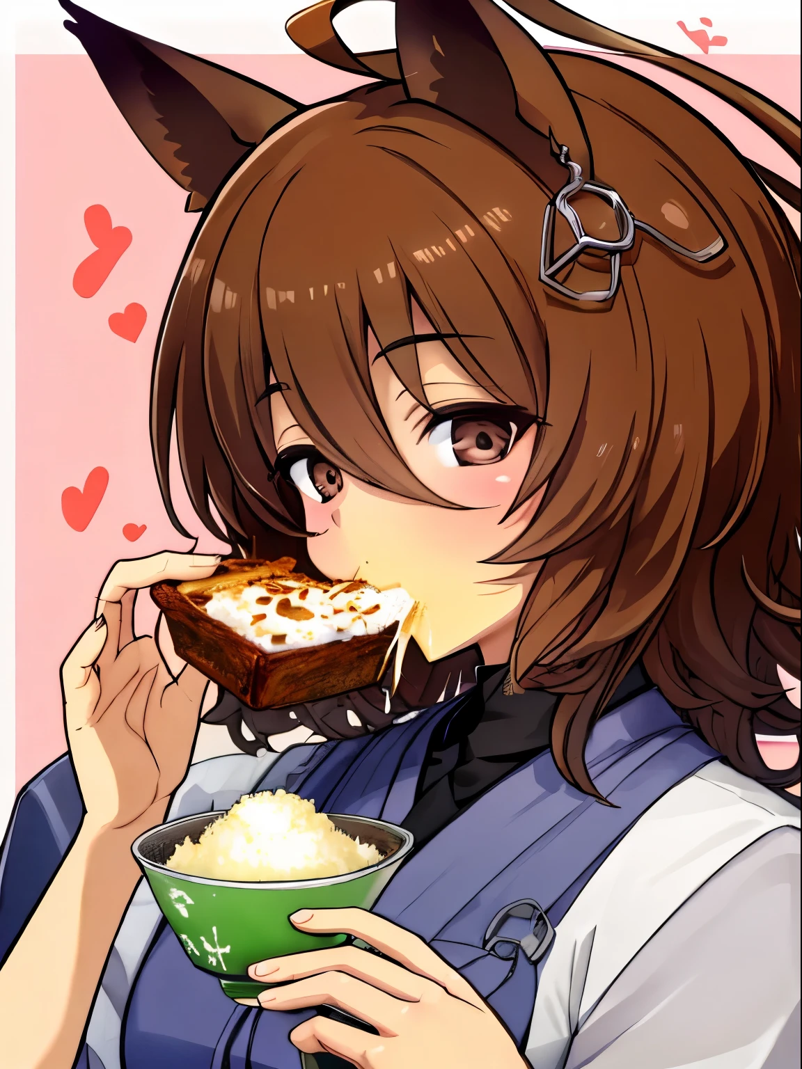 Uma Musume Agnes Tachyon Wolf cut brown hair Uma Musume Eating mochi Long lasting