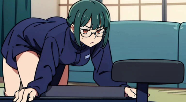 Maki Zenin de jujutsu kaisen jogando no computador