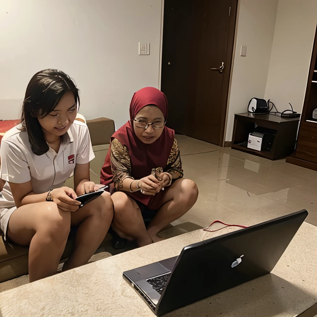 Malay family enjoy high speed internet