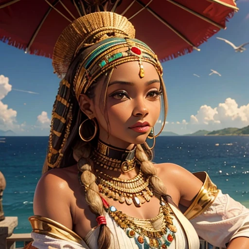 StarWars 25 years old female characters in the Kingdom of Kongo, African style, black skin, and African architecture --auto --s2