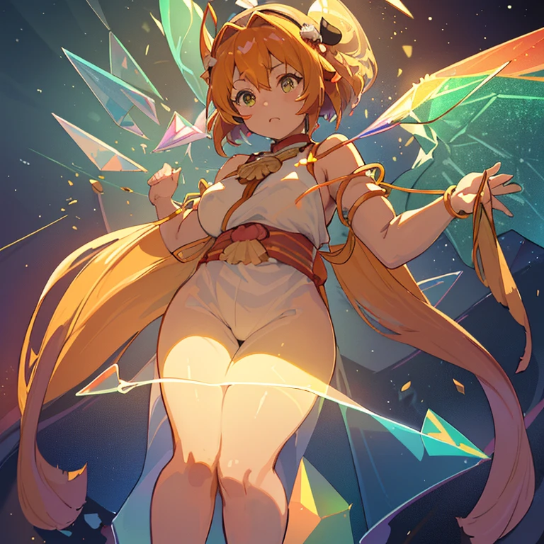 Colored cellophane girl surrounded by firefly jelly、Amazing dynamism、Amazing Angle、A sandstorm of enormous buoyancy and luster、Glowing condensation、((((A lot of friendly oversized prism lenses float and chase each other))))、((surround each other'big shingen mochi))、(((large prism mirror)))、(Luminous oversized prism color cellophane with branches)、