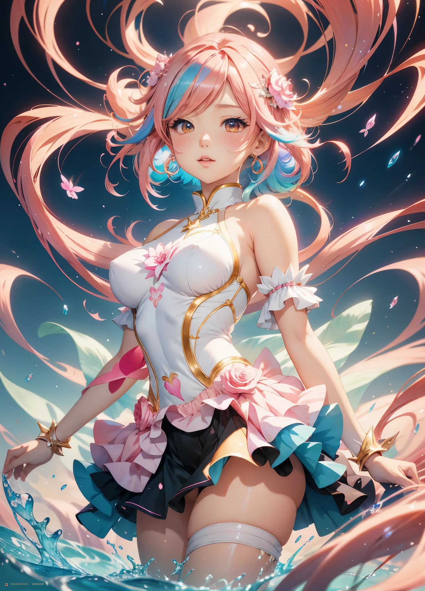 animemanga girl,Colorful hair and colorful clothes, Rose draws pastel vibrant, rossdraws vibrant, Anime style 4k, a beautiful anime portrait, Colorful art!!!, ! dream art jem, 美丽的animemanga girl, anime styled digital art, Anime art wallpaper 4k, Anime art wallpaper 4k, digital anime art, Very detailed ArtGerm