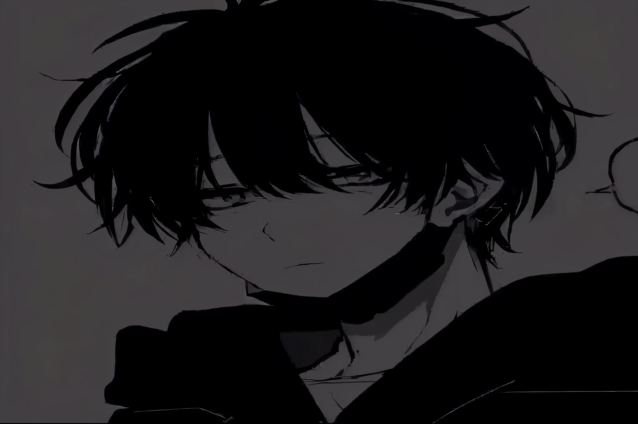 anime boy with black hair and a tie in a dark room, inspired by Okumura Masanobu, inspired by Okumura Togyu, gapmoe yandere grimdark, male anime style, portrait gapmoe yandere grimdark, inspired by Yamagata Hiro, detailed anime soft face, anime boy, young anime man, gapmoe yandere