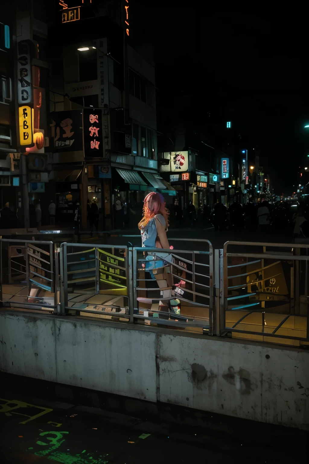 (Best quality, 8k, 32k, Masterpiece, UHD:1.2) "Visualize the vibrant and electrifying ambiance of Tokyo's Harajuku district, renowned for its dazzling neon lights and bustling energy. Capture the essence of the bustling streets adorned with colorful, glowing signs and vivid displays. Envision a scene where neon lights illuminate the lively streets, creating an atmospheric glow. Showcase the eclectic mix of vibrant colors, diverse signage, and unique storefronts that define the area's unique character. Infuse the scene with a dynamic and vibrant energy, incorporating a myriad of neon hues, reflections, and the lively movement of people. Emphasize the juxtaposition of modernity and tradition, blending contemporary neon signage with the surrounding cultural elements. Convey the pulsating heartbeat of Harajuku, evoking a sense of excitement and vibrancy through the artwork." Gyaru posing for a selfie