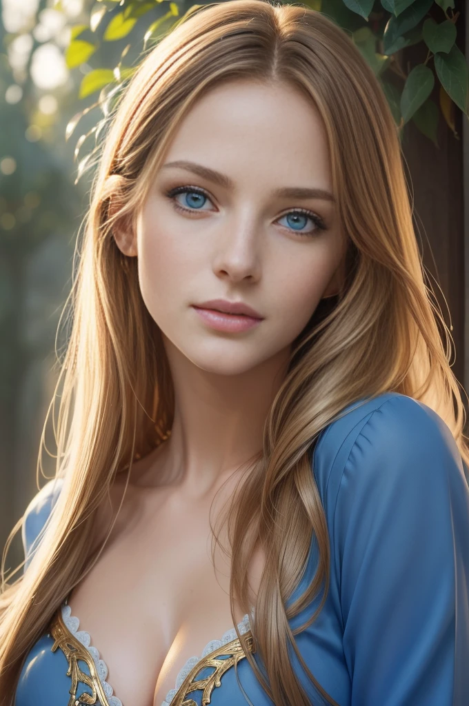 (best quality:1.2,Special details,photorealistic portrait:1.37),beautiful woman,blue eyes,(Elegant,long flow,flow smoothly:1.1) hair,sexy tits, golden ratio, complicated details, beauty of nature, bright colors, soft light