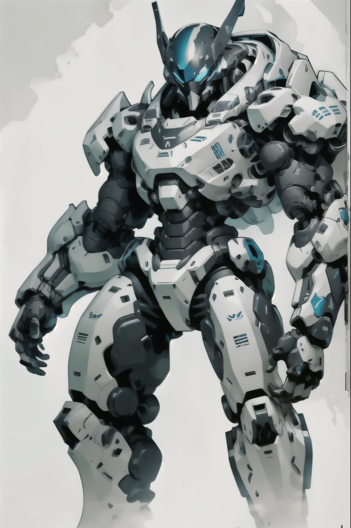 1 woman inside a huge bulky exoskeleton robot , ((bulky)) armor, mecha,
ink, clean lines, negative space, high contrast, gradient color,