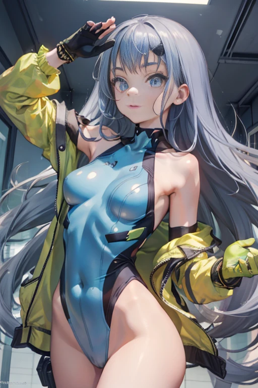 Nejirehadu, Nejire Wave, blue eyes, blue hair, Long hair,
BREAK blue body suit, body suit, Drill Hair, gloves, green body suit, multicolored body suit, multicolored clothes, yellow gloves,
BREAK looking at viewer, whole body,
BREAK indoors, classroom,
BREAK (masutepiece:1.2), best quality, high resolution, Unity 8k壁纸, (illustration:0.8), (beautiful detailed eyes:1.6), extra detailed face, perfect writing, Highly detailed CG, (perfect hand, perfect anatomy),