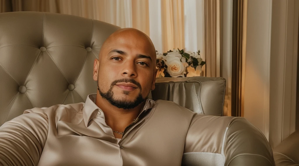 there is a bald man sitting in a chair with a remote control, about 3 5 years old, ronaldo luis nazario de lima, ronaldo nazario, andres rios, khyzyl saleem, profile image, ronaldo nazario fenomeno, ronaldo luis nazario da lima, mohamed chahin, professional profile picture, taken in the early 2020s