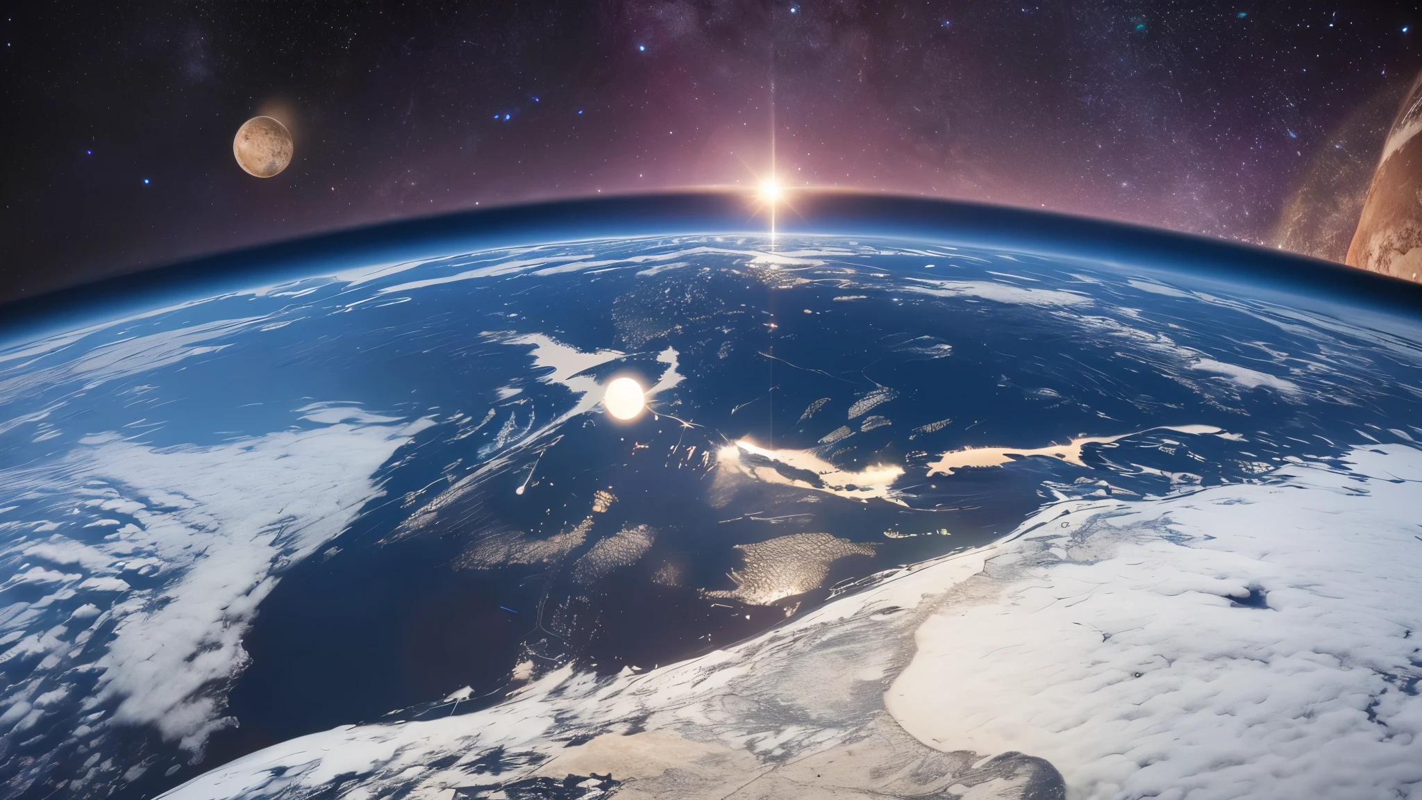 A cosmic museum of a certain advanced civilization,Exhibits celestial bodies and planets from various multiverses,There is an exhibition hall of the earth,Shows the development of Earth as a planet --auto --s2
