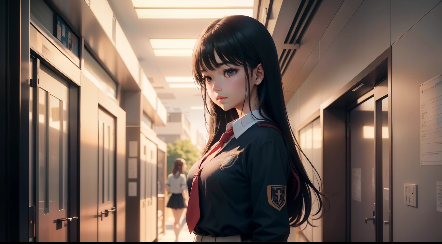 An AI-powered anime girl with beautiful, detailed eyes, lips, and face, confidently exploring the daily adventures of high school life. She is wearing a stylish school uniform and her long eyelashes flutter as she interacts with her friends and teachers. The scenes are portrayed in a vibrant and vivid art style, reminiscent of Japanese anime and manga.
The artwork is created using a variety of mediums, including digital illustration and 2D animation. The images have a high resolution, providing an ultra-detailed and realistic portrayal of the characters and their surroundings. The lighting is carefully crafted to enhance the mood and atmosphere of each scene, with soft studio lighting illuminating the vibrant colors.
The anime girl is depicted engaging in various school activities, such as attending classes, participating in club meetings, and enjoying lunchtime with her friends. The background scenery showcases a typical high school environment, including classrooms, hallways, a courtyard, and a bustling cafeteria.
Her daily adventures include significant details like the excitement in her eyes while solving challenging mathematics problems, the joy on her face as she performs in her school's cultural festival, and the determination in her expression during competitive sports events. The prompt captures the essence of her high school life, balancing academic pursuits, friendships, and personal growth.
By exploring the daily adventures of this AI-powered anime girl, the Stable Diffusion model produces high-quality, realistic, and artistically captivating images. The prompt ensures that the generated artwork captures the charm and vibrancy of the world of anime and brings the AI-powered anime girl's high school life to vivid life on the canvas.