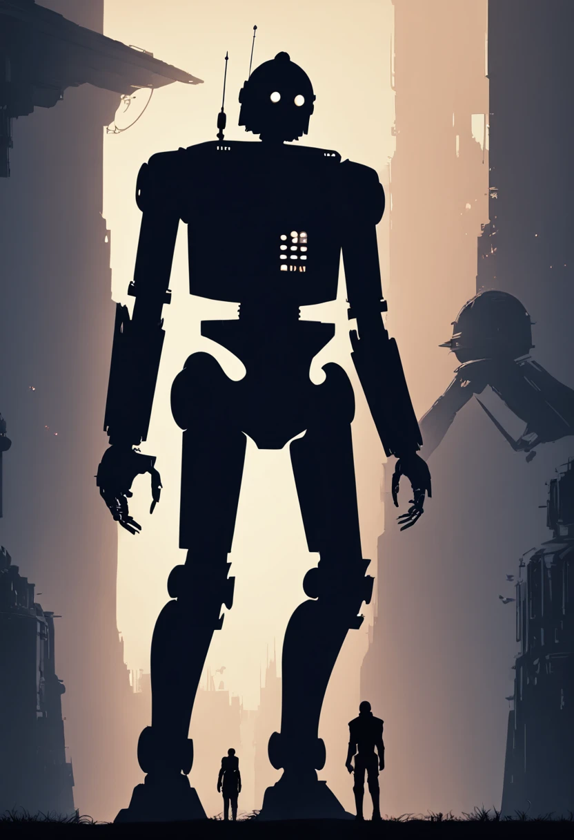 robot in Star Wars, Silhouette Art, enhance, intricate, (best quality, masterpiece, Representative work, official art, Professional, unity 8k wallpaper:1.3)