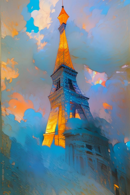 Affiche vectorielle style Van Gogh (Tour Eiffel, champ de Mars, Seine dans la ville de Paris) en terrasse le soir sur la place de la ville à Paris le soir du nouvel An avec les décorations de Noël ; peinture naturalisme impressionniste pointillisme couleurs vives avec du contraste, Proche de la perfection, dynamique, Clair de lune, Très détaillé, Peinture à l’aquarelle Vincent Van Gogh, illustration, illustrations de Van Gogh, Paris, Tour Eiffel, champ de Mars, Seine dans la ville de Paris, selfie impressionniste pointillisme vue avec décorations lumineuses de Noël avec le style impressionniste naturalisme pointillisme Paris