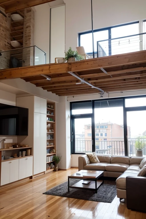 loft apartment with kitchen and lounge