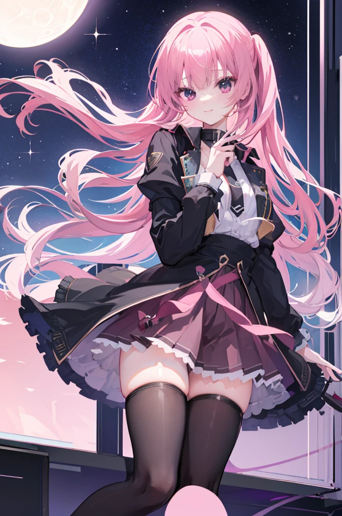 1 girl,night city,Manteau,black short skirt,black pantyhoses,170cm height,45CM bust,gentleness,ssmile,In the bedroom,Mitsukasa Ayase