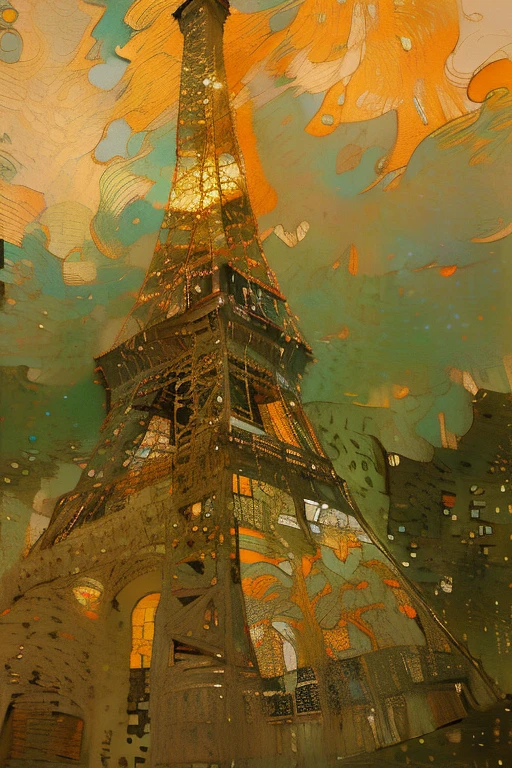 Affiche vectorielle style Van Gogh Klimt (Tour Eiffel, champ de Mars, Seine dans la ville de Paris) en terrasse le soir sur la place de la ville à Paris le soir du nouvel An avec les décorations de Noël ; peinture naturalisme impressionniste pointillisme couleurs vives avec du contraste, Proche de la perfection, dynamique, Clair de lune, Très détaillé, Peinture à l’aquarelle Vincent Van Gogh Klimt, illustration, illustrations de Van Gogh Klimt, Paris, Tour Eiffel, champ de Mars, Seine dans la ville de Paris, selfie impressionniste pointillisme vue avec décorations lumineuses de Noël avec le style impressionniste naturalisme pointillisme Paris