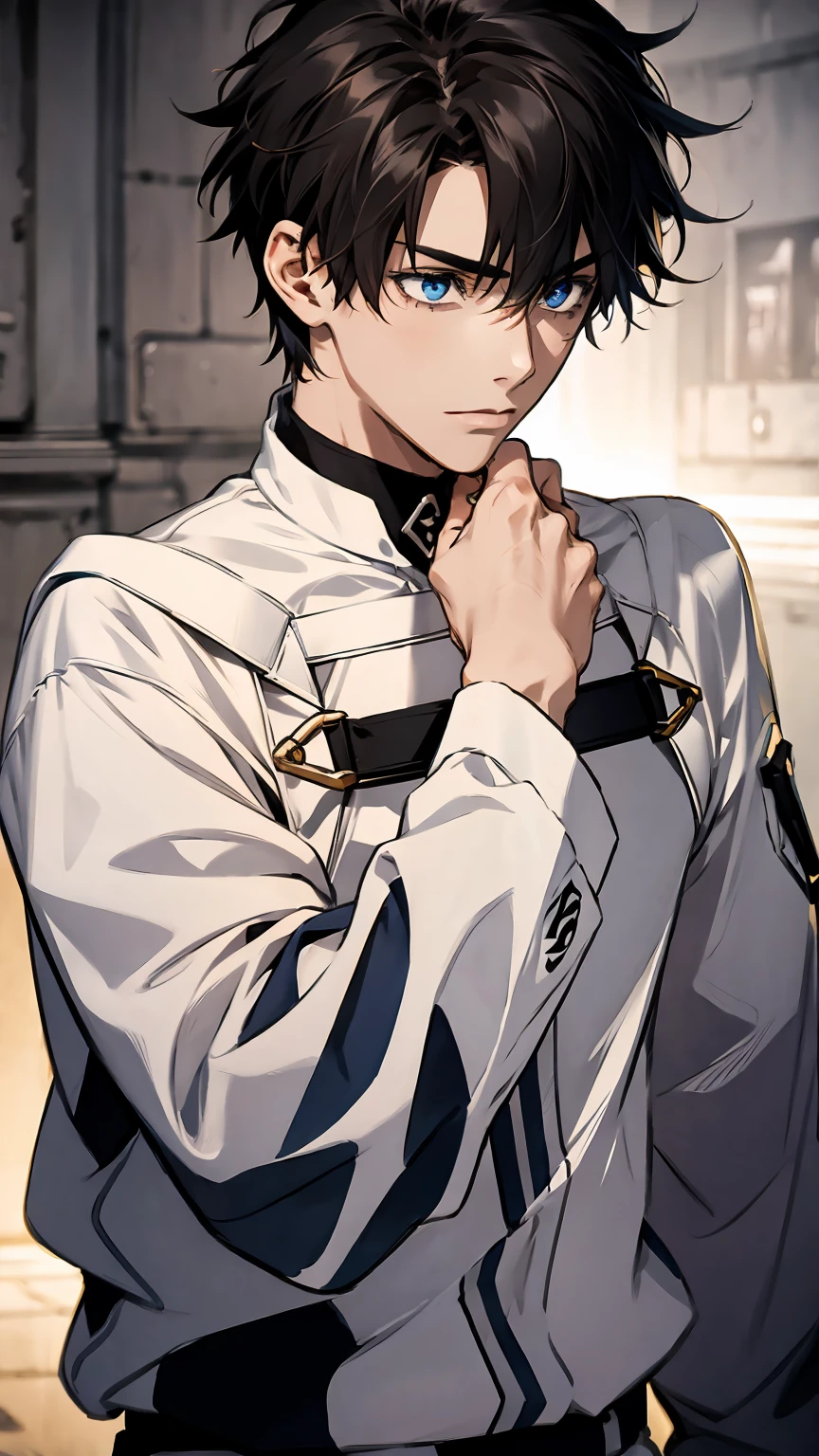 1boy,short hair, black hair, anime,best quality, masterpiece,ultra-detailed 