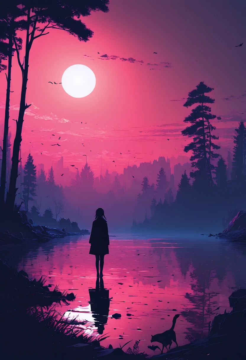 Silhouette Art, by Alena Aenami, enhance, intricate, (best quality, masterpiece, Representative work, official art, Professional, unity 8k wallpaper:1.3)