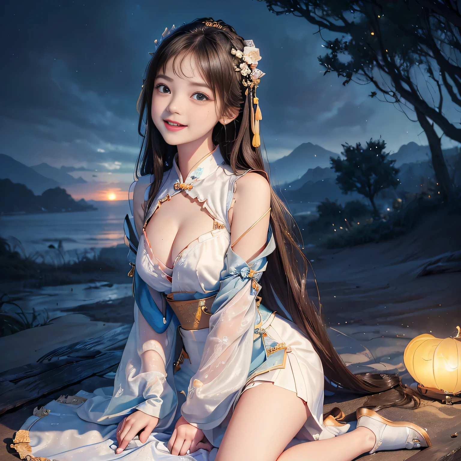 ((Esbione complet du corps))、((、(huge tits,clivage. jupon, bralette))、((1En personne))、((garder une certaine distance、50mmRenrush photography with a sunset sky in the background))、((On the side)),((Corps de fille parfait))、((high nose))、((Delicate body)),((Des membres parfaits))、((forme du corps anatomiquement correcte))、((Agenouillez-vous sur la plage de sable)), ((impeccable、to do the housework、chef d'oeuvre、Oeuvre professionnelle、oeuvre d'famous art))、((Corps de fille parfait))、((rapport))、((preteen)), Belle fille, ((hanfu royal ouvert en tissu en V))、((Cream mini skirt)), ((corps de traction de pompe)),((visage mignon))、 Very fair skin ,Cheveux mi-longs, Wavy hair , cheveux bruns,Japonais、 Dans le parc le soir, photorealistic, direct lighting, Volumetric lights, ultra-detailed, Best quality, ultra highres, nffsw, Chef-d'artwork 8K, Best quality, ((10 ans、adolescente)),((big eye))、、Photo brute, absurderes, ((Avec des yeux souriants、sourire)), ((Ouverture de la bouche)),((Visage de :1.9))、((Jeune visage)),1 girl with giant tits,Beautiful details of the eyes and face,chef-d'artwork,The best quality at best,,The chest more exposed