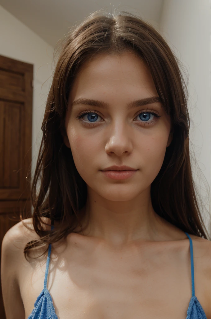 Tall cute blue eyes european girl 