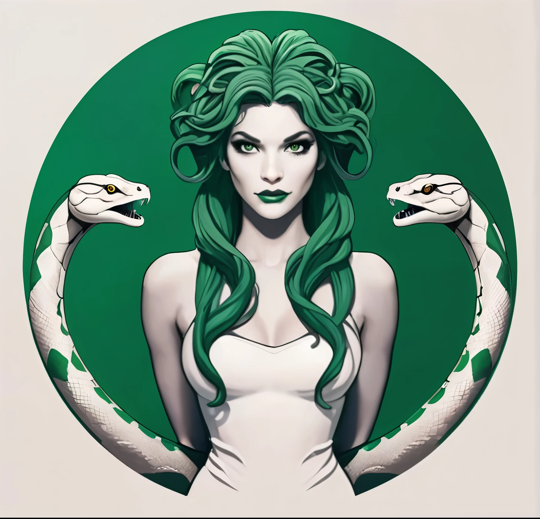 Medusa logo with snake hair in Wendy's style