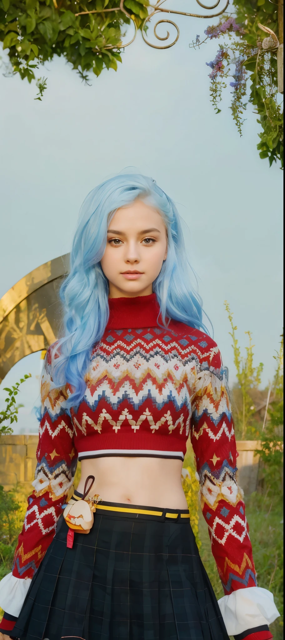 (8k, RAW Photography, top-quality, masterpiece:1.2), 1girl, 3d, voluptuous body, beautiful face, photogenic , 3D, Blazer uniform, long blonde hair in curls, hands raised, school ground, s lips, High school student, schoolyard, school uniform, real, shinny skin、Beautiful delicate face、Beautiful delicate eyes、a miniskirt 、Multiple people,