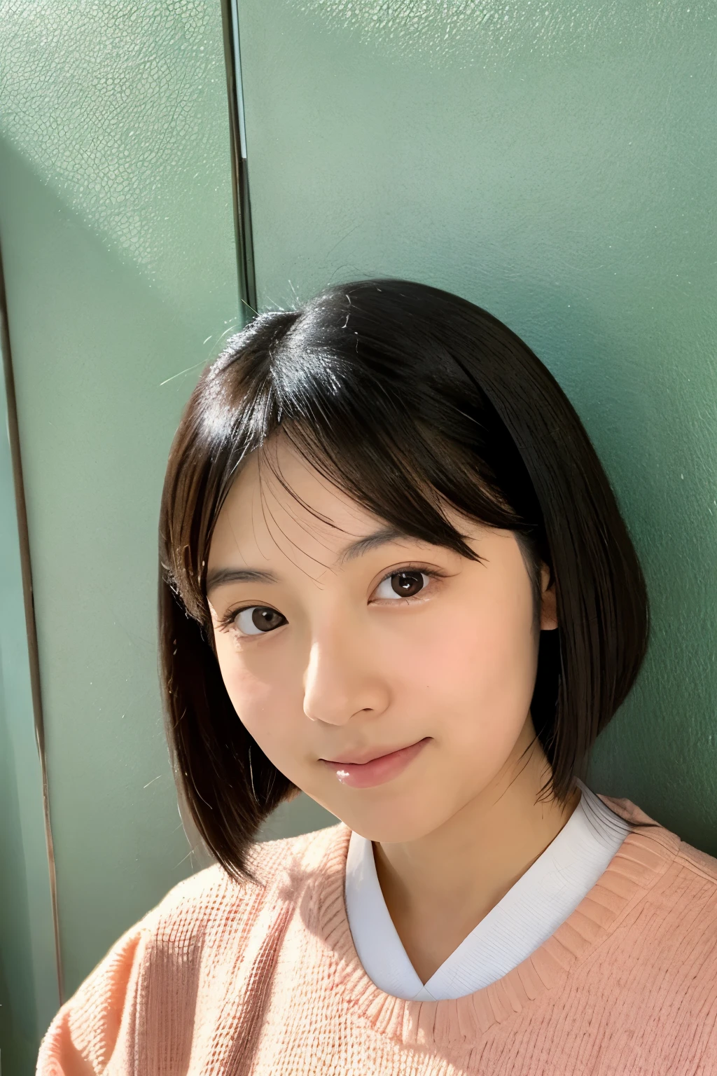 Japanese beauty with round face