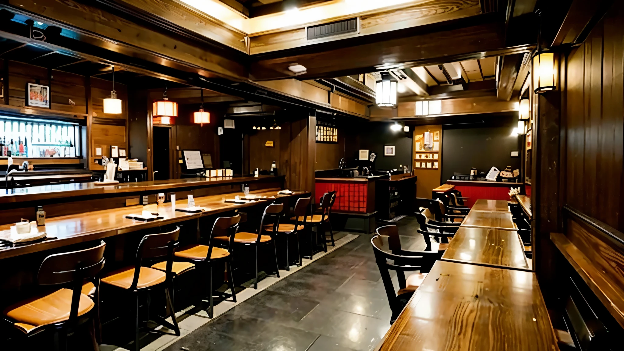 Inside the Yakitori restaurant、Bright interior、Counter seats、