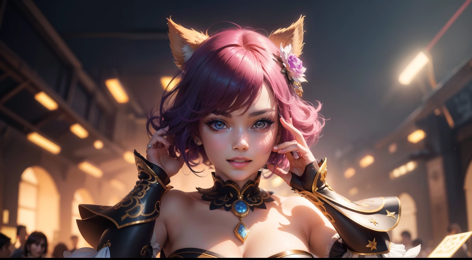 (best quality,4k,8k,highres,masterpiece:1.2),ultra-detailed,(realistic,photorealistic,photo-realistic:1.37),charismatic anime girl,dominates the online world,beautiful detailed eyes,beautiful detailed lips,extremely detailed eyes and face,long eyelashes,positive and energetic,stylish clothing,confident expression,warm and inviting smile,creative and eye-catching poses,bright and vibrant background colors,vivid and saturated,studio lighting,soft natural light,glowing and radiant,sparkling eyes,happy and lively atmosphere,anime-style artwork,exquisite illustrations,magical ambiance,concept artists,playful and expressive gestures,engaging with audience,dynamic movement,immersive virtual world,impressive follower count,eye-catching thumbnails,innovative content creator,imaginative and captivating settings,attention-grabbing compositions,inspiring and motivational messages,up-to-date with current trends,inspirational quotes,work-life balance,empowering personality,positive role model,high energy levels,enjoying the spotlight,social media fame,fabulous and fashionable,humorous and entertaining,building communities of fans,creating a strong personal brand,collaborations with other influencers,strong online presence,adorable and charming demeanor,energizing and infectious,mesmerizing artwork,colored hair,trendy accessories and props,elaborate and detailed costumes,animelook,extravagant makeup and hairstyles,glowing with confidence,inspiring creativity,dedicated fanbase,artistic background,digital art mastery,photography skills,editing and post-processing techniques