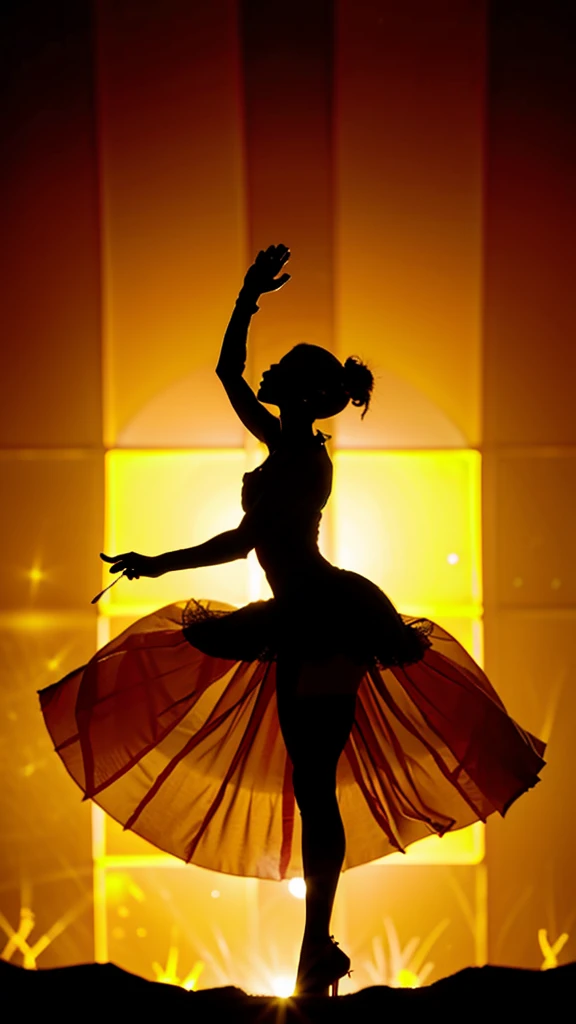 (Silhouette Art:1.32),silhouette of a dancer