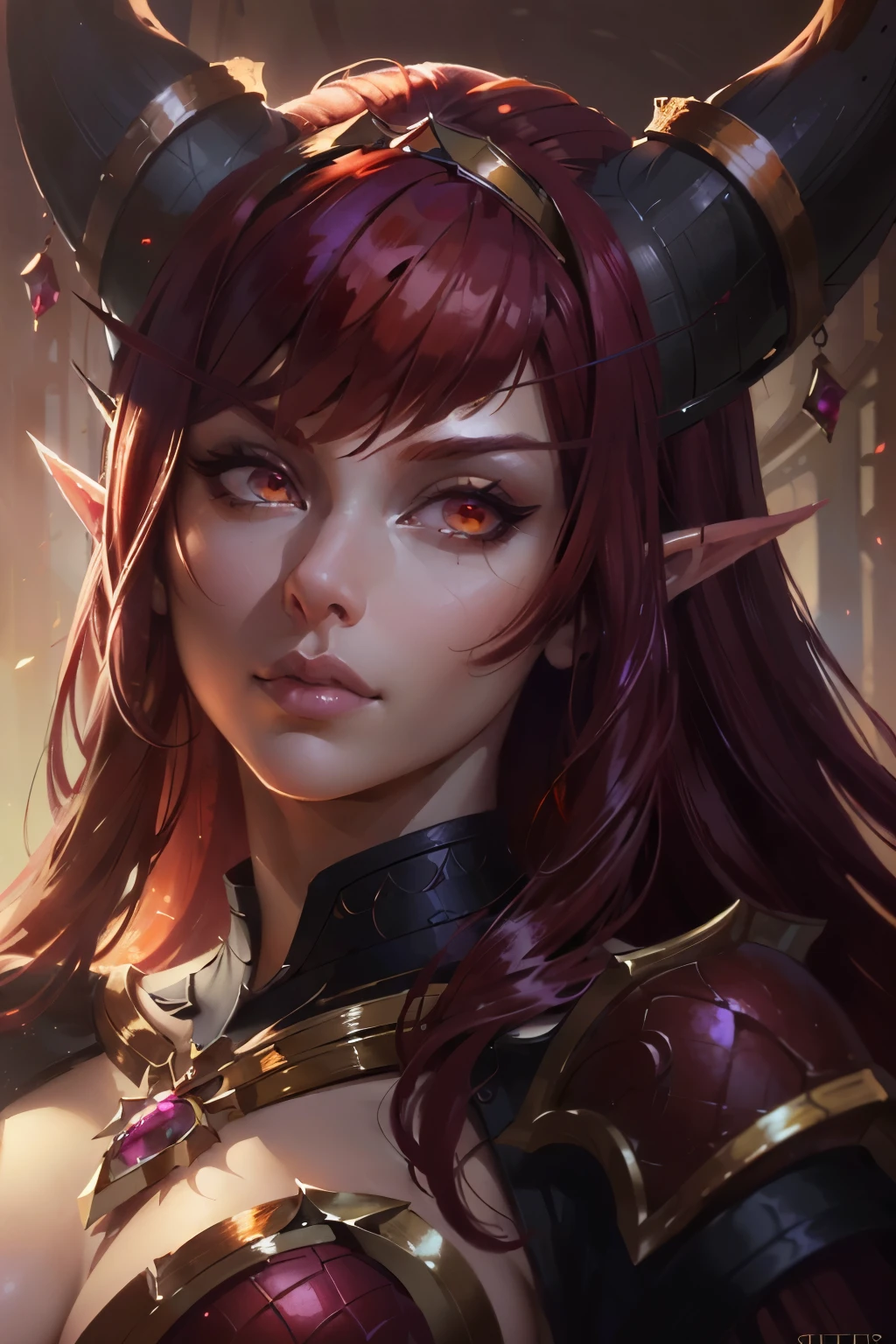 (masterpiece, best quality:1.3)
WowAlexstrasza, 1girl, solo, red hair,  dark fantasy, portrait, highly detailed, digital painting, artstation, concept art, smooth, sharp focus, illustration, art by artgerm and g