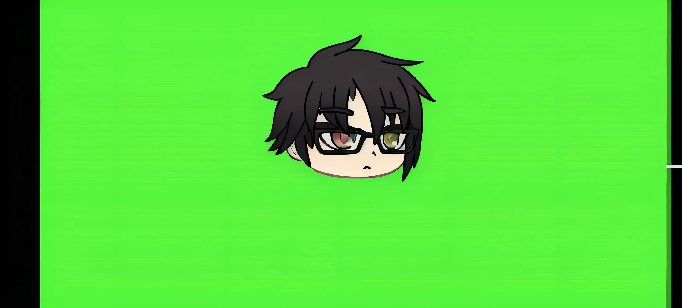 close-up of a man with glasses on a green screen, anime Mo artstyle, anime style, anime style, flat anime style shading, anime face, ig studios anime style, 2D anime style, cute anime face, perfect anime face, только anime style, персонаж anime style, anime stylized, flat anime style, his name is green