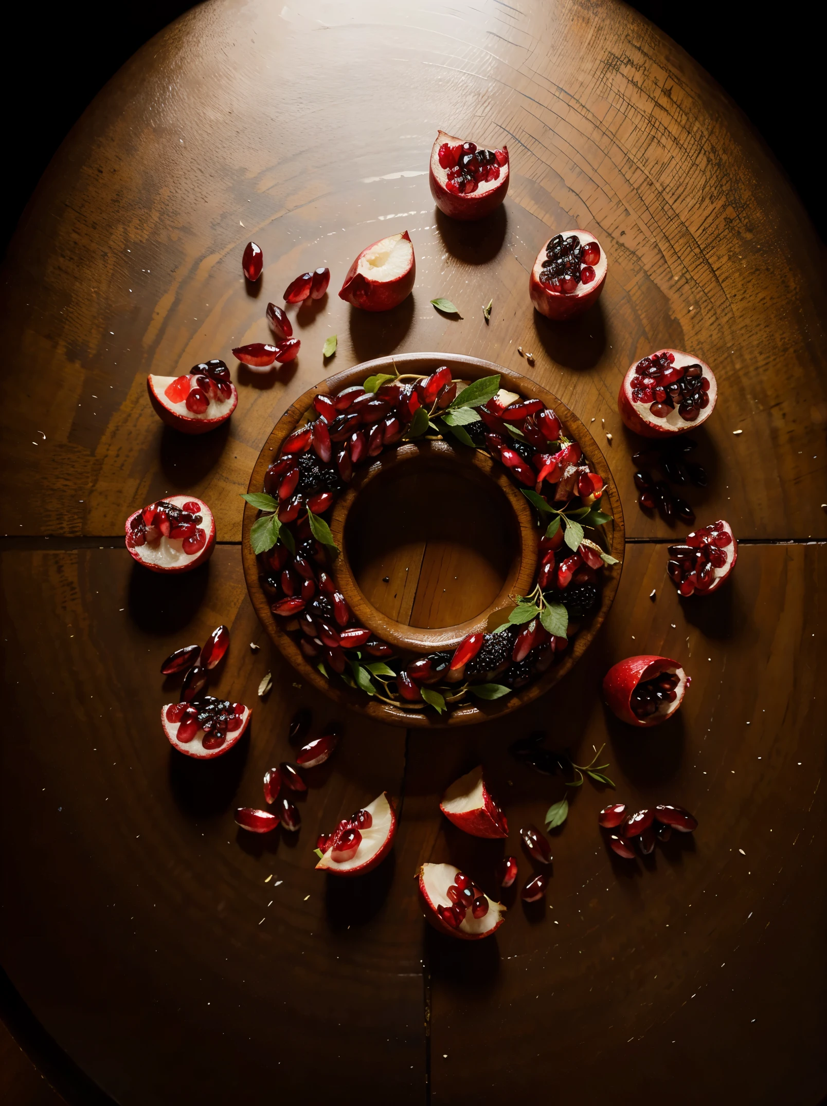Letter p with pomegranate elements