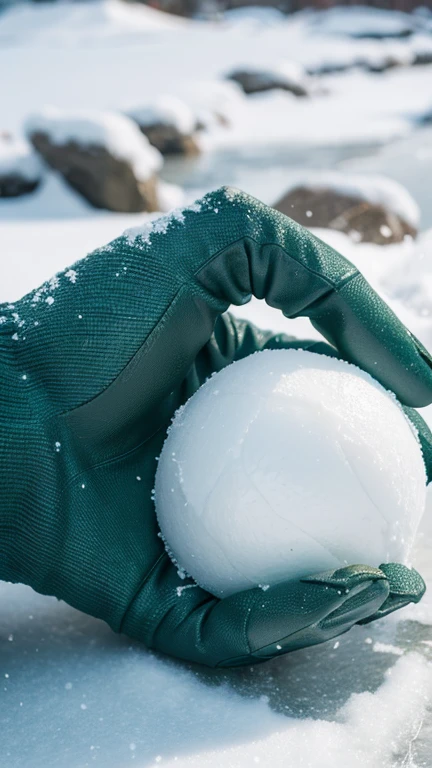 Gripping the broken ice will melt the green gloves, twisting the fingers to make snowballs and continuing the struggle、Forge ahead，