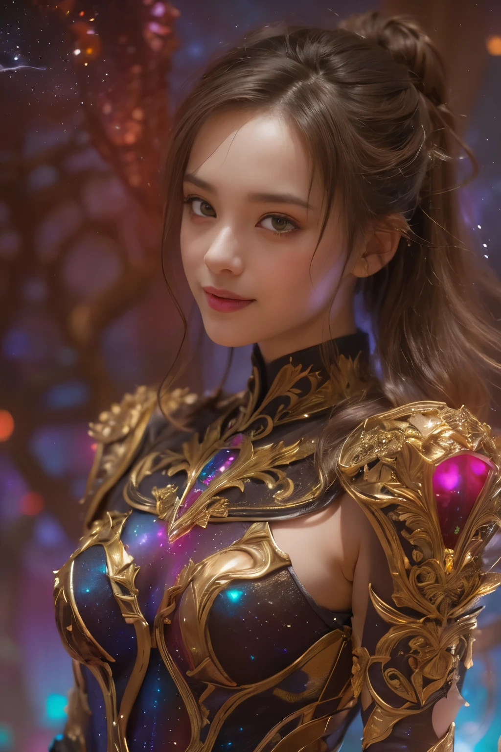 (Two beautiful age italian girls:1.6), Close friends, (They are hugging each other:1.2), Kiss her cheek or chest,(Detailed iridescent bodysuit with beautiful fractal or marble design:1.5), Incredible and spectacular scenes, ((High quality)), ((Detailed)), ((Fantasy)), Blue Plasma Brain, Green Plasma Body, Showing her armpits, beutiful breast, obscenity, (Lewd smile:1.2), coarse, Obscene, (Immoral:1.2), Lachish, (small breasts with beautiful raised pink areolas,,,:1.5), (Cameltoe), (Expression of ecstasy:1.2), Photorealistic, Official art, Unity 8K Wall , 8K Portrait, Best Quality, Very high resolution, (Incredibly beautiful nature background:1.6), (18 years old:1.5), (Sexy and glamorous:1.1), (A coquettish expression:1.6), (seductively smiling:1.6), (erotic posing:1.9), (Model Posing:1.8), Beautiful seductive face, Portrait, (Thick eyebrows:1.4), (Big scarlet eyes:1.6), Beautiful eyes with fine symmetry, (Ultra detailed eyes:1.4),(Highly detailed face and eyes:1.7), (High-resolution red-eye:1.8), Intimate face, (ultra detailed skin texture:1.4), White skin, pale skin, Perfect Anatomy, Thin, (Beautiful toned body:1.5), Highly detailed hair, (Moist skin:1.2), No makeup, (dark circles:1.1), Good anatomy, Focus Face, good-looking, (Emilia Clark:0.6) (Emma watson:0.3),(Jennifer Connelly:0.4), Elegant face, Nice, (A delicately crafted necklace is wrapped around her neck...), (Bioluminescence with brilliant brilliance:1.4), (Luminous magic circle:1.5), Ruins of an ancient castle, Shining majestic cloud masses and sky, lightning bolt, Epic Realistic, (Greg Rutkowski:0.8), (teal and orange:0.4), (Art Station:1.5), Cinematic, (NSFW:1.2), Hyper Detailed, Dramatic light, (Intricate details:1.1), Beautiful black hair, (Wearing a gauntlet with a dense and very beautiful design decorated with jewels:1.1), Small chest, Galaxy, (nebulas:1.6), The Dark Knight, Fully armored body focus