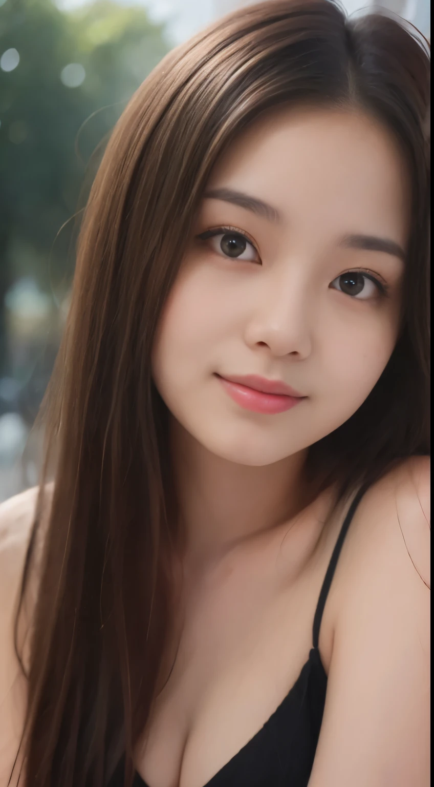 Beautiful girl ((Masterpiece:1.4)), cute girl, 21 years old((Hyper-detailing:1.3)), cute face, indian face, oval shaped face, detailed face((Hyper-detailing:1.3)), wearing black colored one piece, club background, Hyper-realistic, Hyper-detailing, big round eyes, cute eyes, detailed brown colored eyes, symmetrical eyes, cute smile, detailed lips, clear skin, natural skin tone((Hyper-detailing:1.3)), cute chubby cheeks, attractive face, best figure, wavy hair, detailed hair((Hyper-detailing:1.3)), small fore-head, detailed sunlight, Cinematic Lighting, good shadow detailing((Hyper-detailing:1.3)), ((Masterpiece:1.4)), 8k, ((photo-realistic:1.3))