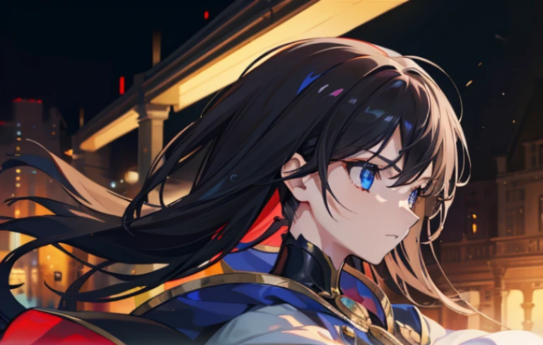 (a girl,reference table,fantasy character design,front view,back view,profile view),feminine,assassin,dark-themed,elegant weapon user,petite body,fragile, enchanting blue eyes, long black hair, neatly kept, sleek assassin outfit, (best quality,4k,8k,highres,masterpiece:1.2),ultra-detailed,(realistic,photorealistic:1.37),HDR,UHD,studio lighting,professional, vibrant colors,bokeh.