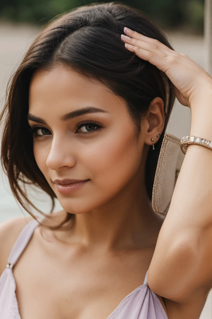 A beautiful pretty face girl, hair 
