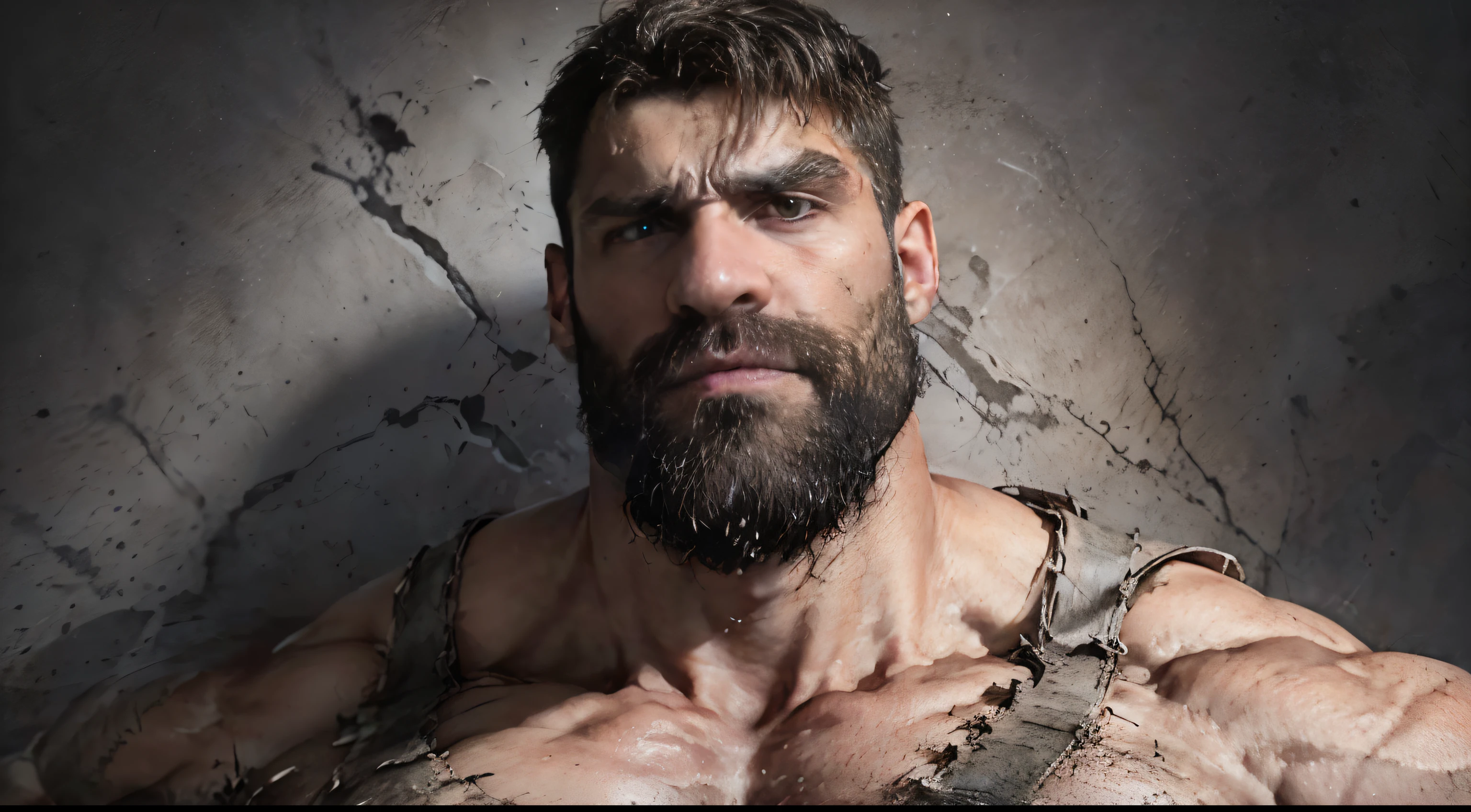 (best quality,4k,8k,highres,masterpiece:1.2),ultra-detailed,(realistic,photorealistic,photo-realistic:1.37),muscle giant man,manly,biggest of all,macrophilia,growth more and more,tight clothes,long hair,bearded,serious face,warrior,medieval,looking down to me,heavy armor,sculpted muscles,intense gaze,imposing presence,dark and menacing background,dramatic lighting,shadows and highlights,resolute expression,stern and fearless,stoic,commanding presence,muscles bulging,rippling biceps,veins popping,steel-like determination,majestic and powerful,dominant figure,towering height,muscle definition emphasized,strong jawline,stern eyebrows,weathered and battle-scarred appearance,intimidation factor heightened,ominous aura,dark and gritty atmosphere,enchanted sword,glistening with power,powerful aura radiating from him,aura of invincibility,dominance and superiority,otherworldly strength,personification of strength and power.