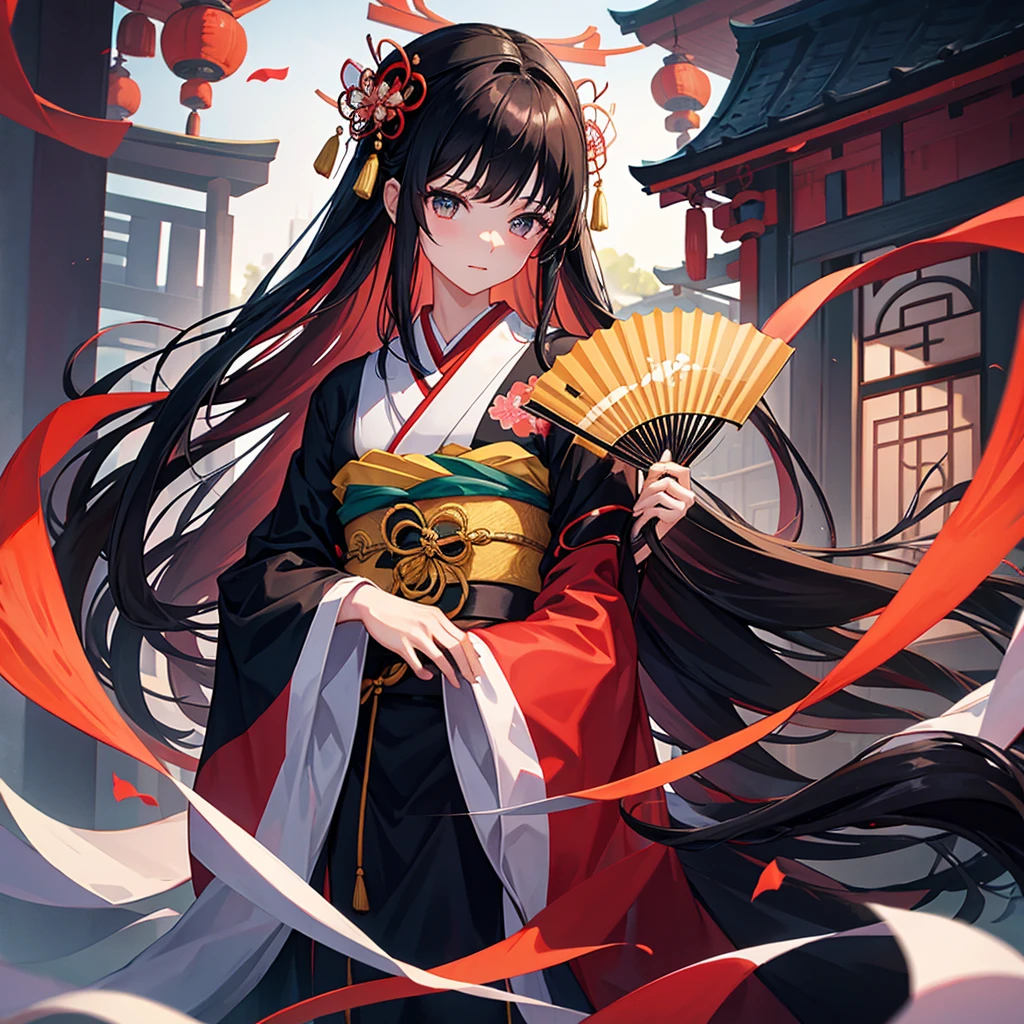 A torii gate towers over the beautiful sky that spreads out at the end of the sky. In front of the torii gate, a bright red spider lily blooms, and its beauty catches the eye. Bright petals sway in the wind, creating a fantastic sight.

And in front of the torii gate, a girl dressed in a white kimono is standing. Her hair is long and flutters gracefully in the wind. Her eyes are deep and clear and full of transparency. There is a divine aura floating around her, and you can tell at a glance that she is special. --auto --s2
