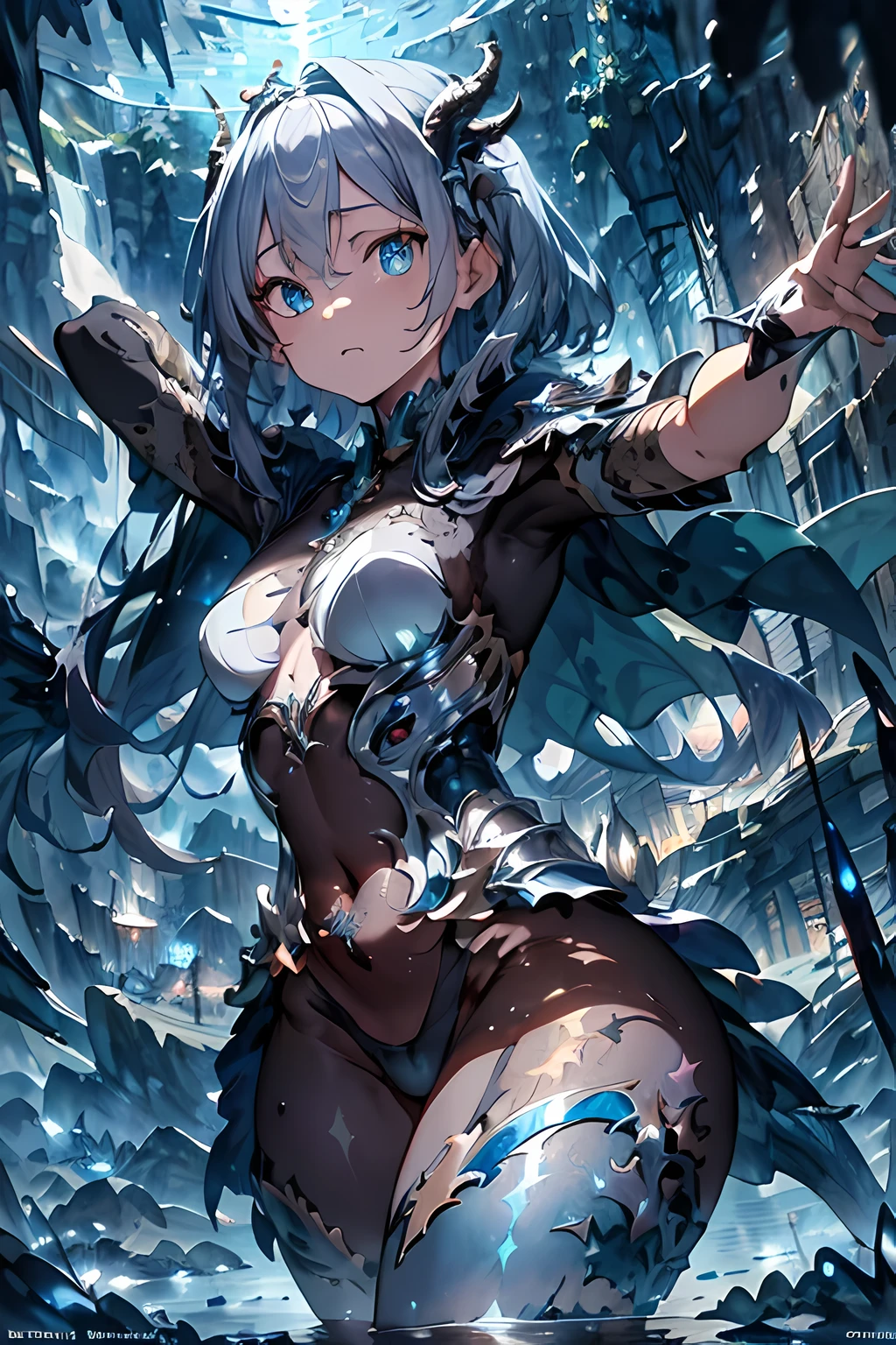 (masterpiece), perfect anatomy, complex, (Very detailed), masterpiece, lifelike, perfect anatomy, movie lighting, shadow, Super fine skin, Beautiful and delicate eyes, best quality, Super detailed, (illustration), Super detailed, looking at the audience, (Eyes are extremely delicate:1.3), medieval armor, dragon girl, Dragon Wings, (silver shining armor), (Star), (dragon girl), (Extremely detailed medieval shining armor), night sky background, fantasy theme, dynamic poses, bright colors, shadow, Compared, refraction, view, depth, good anatomy, stunning details,