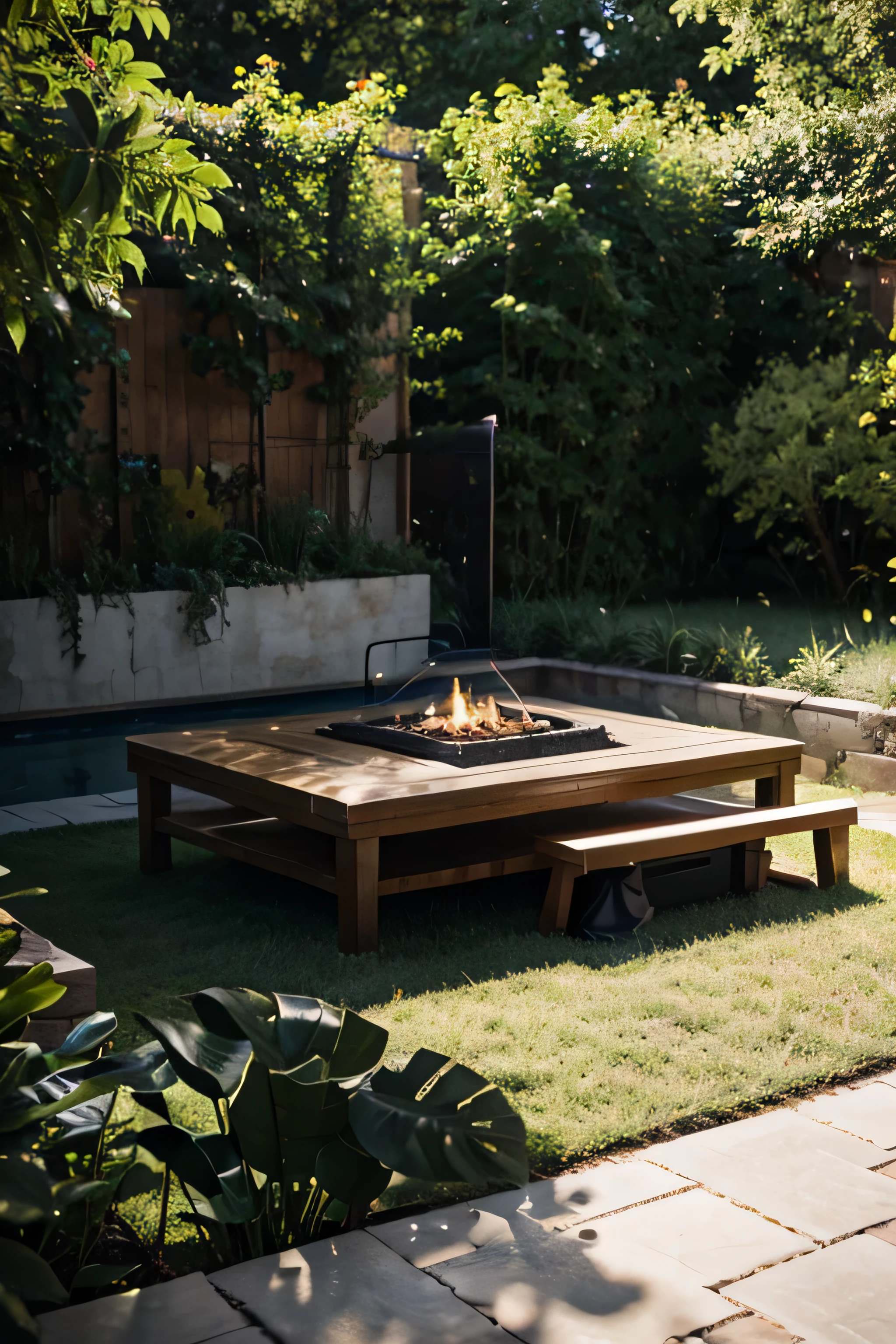 outdoor garden with a lot of green plants