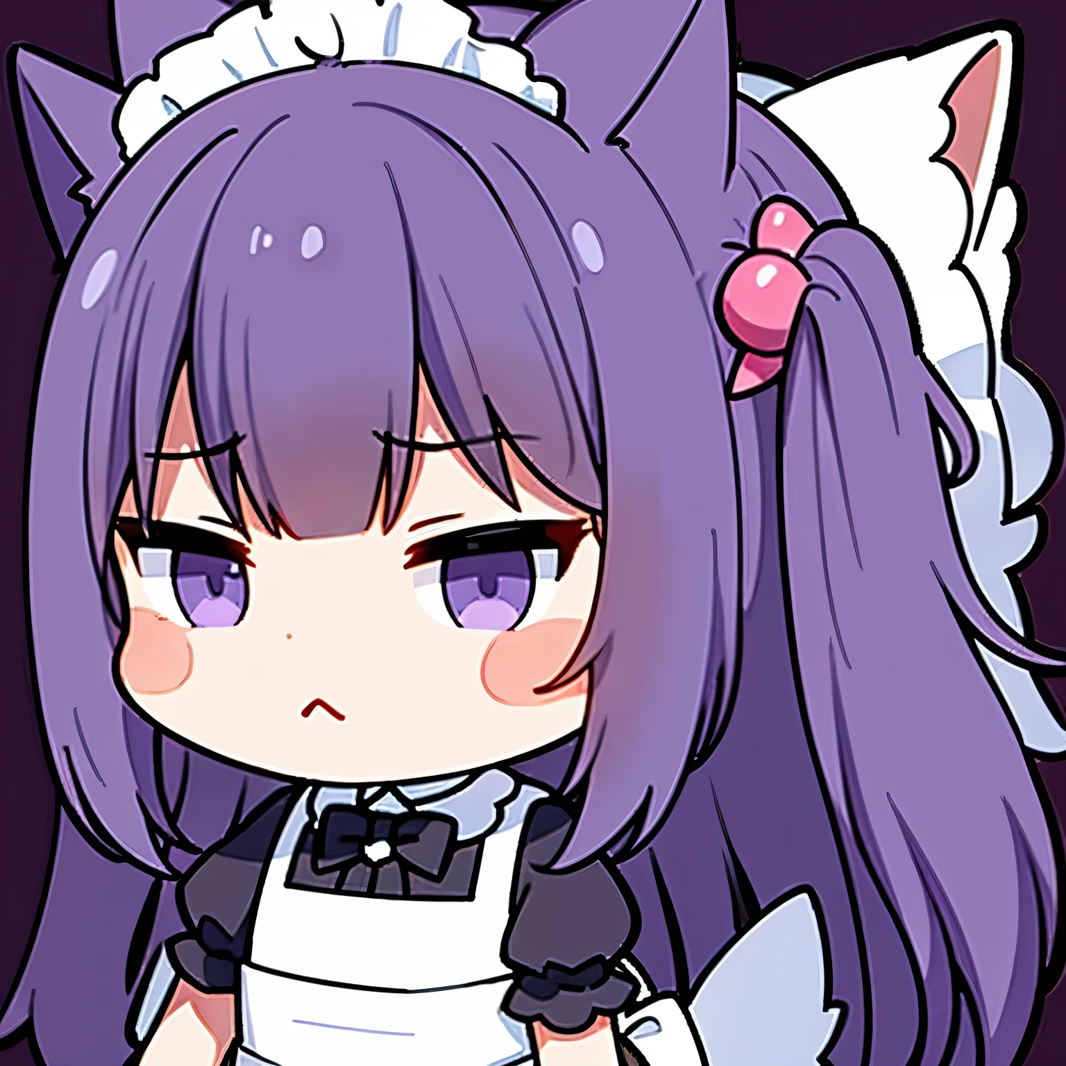girls, doing anything, any pose, massive breasts and hips and butt, fur color and pattern, any eye color [Heterochromia allowed], ((Fluffy fur and tail)), full face blush, any expression, doing anything, any pose, rooftops, night, cat, any weapon, sci fi, armed or unarmed, undersized maid outfit, cat
