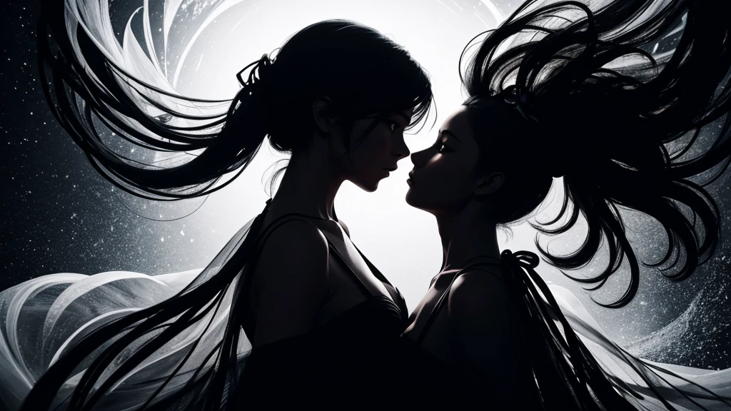 (best quality,4k,8k,highres,masterpiece:1.2),ultra-detailed,creative,diverse silhouette art scene,variety of intricate silhouette characters,detailed scene setup,stylized human figures,fantastical background,dynamic poses and movements,expressive emotions,striking contrasts,artistic lighting,multiple layers of shadows,outstanding black and white composition,impressive storytelling,abstract and surreal elements,vivid and vibrant colors to accentuate the silhouette effect,creative use of negative spaces,fine lines and intricate details for silhouette definition,impressionistic style with soft edges,artistic interpretation of human shapes and actions,play of light and shadow to create dramatic effect,artistic  and imagination,hint of mystery and intrigue,evoke the audience's curiosity and imagination
