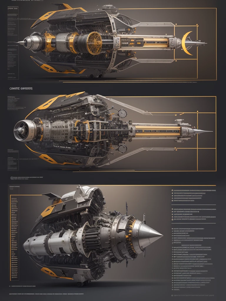 2d mechanical graph view image of a electric jet engine with regenerate electrical power ,((full detailed engine mechanism with parts))