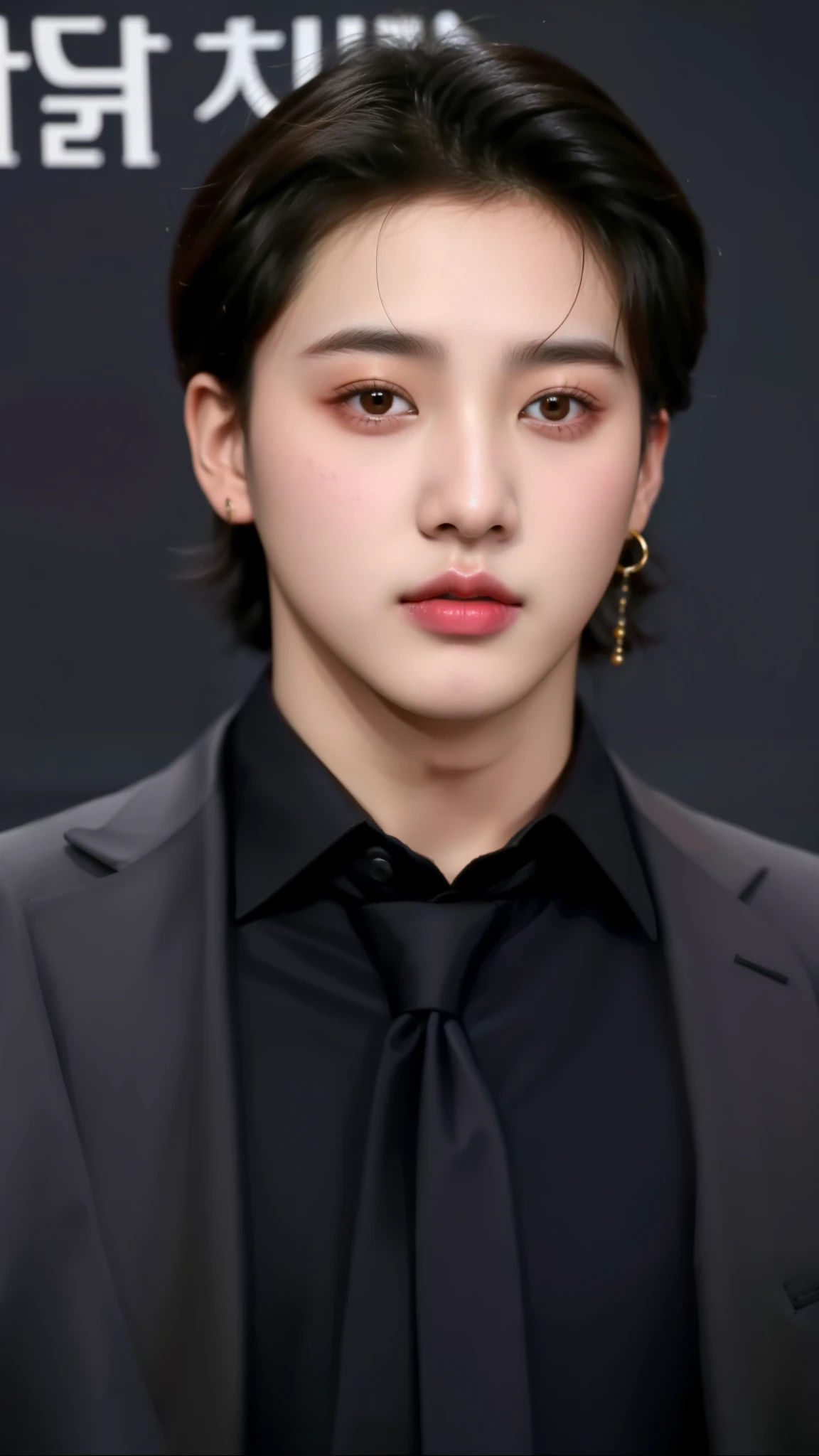 um close up de uma pessoa usando terno e gravata, Jungkook, cai xukun, handsome androgynous prince, delicate androgynous prince, Retrato de Jossi do Blackpink, portrait of kpop idol, hyung tae, taejune kim, park Jimin, Jimin, Jovem Anjo Wan, Jimin\the right eyelid is swollen, adorable and pale korean face, Artista coreano
