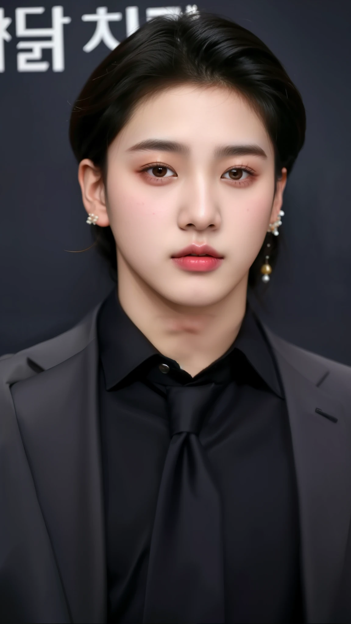 um close up de uma pessoa usando terno e gravata, Jungkook, cai xukun, handsome androgynous prince, delicate androgynous prince, Retrato de Jossi do Blackpink, portrait of kpop idol, hyung tae, taejune kim, park Jimin, Jimin, Jovem Anjo Wan, Jimin\the right eyelid is swollen, adorable and pale korean face, Artista coreano