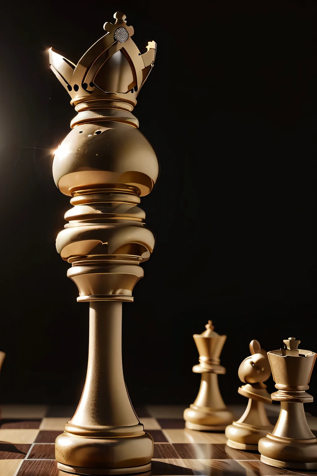 "Generate realistic images of chess pieces in different styles and configurations. Include an artistic representation of the Queen. Make sure images clearly express the identity of each piece and have distinctive characteristics, refletindo a diversidade de designs de conjuntos de xadrez ao redor do mundo."