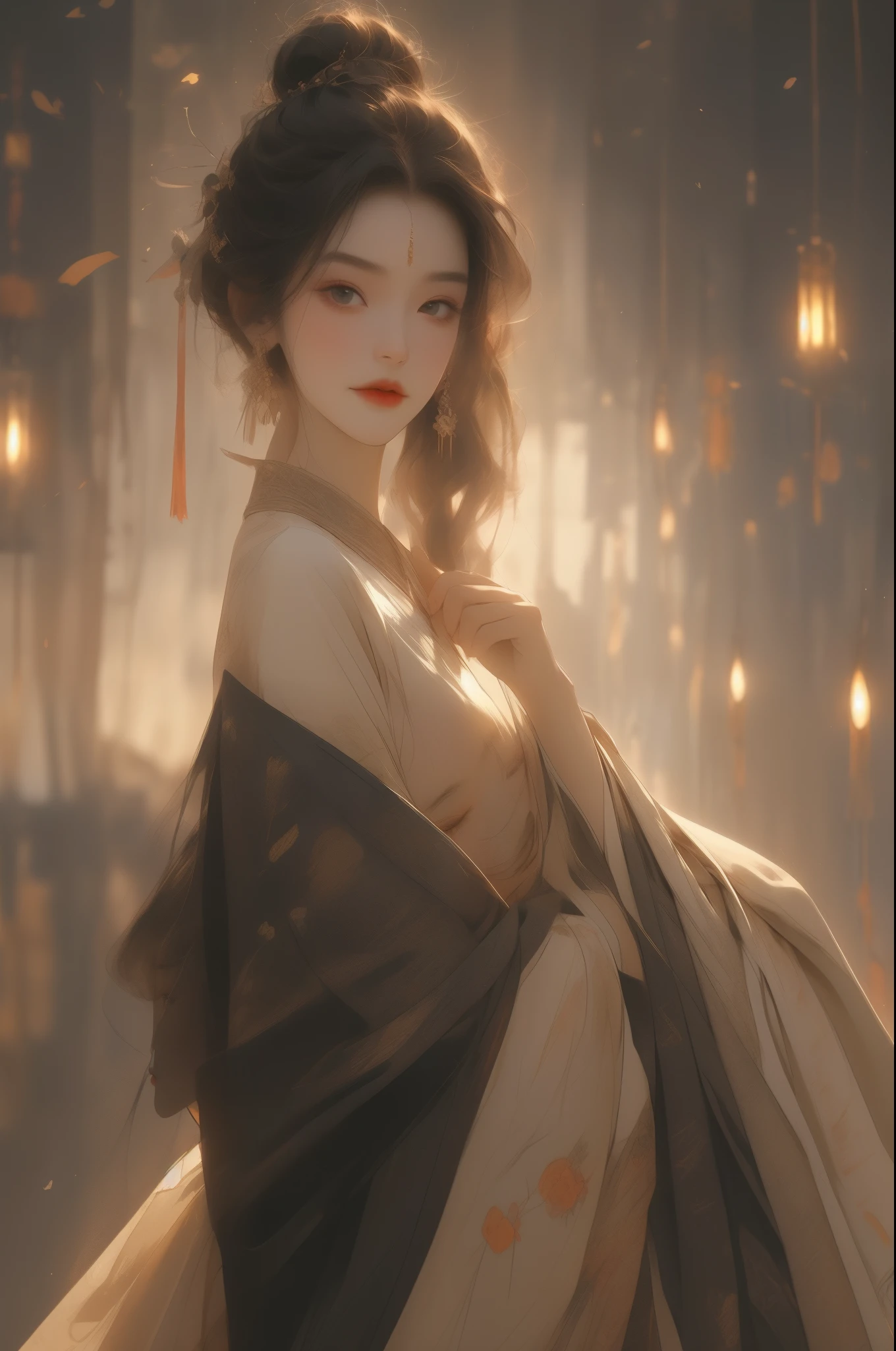 Best quality、masterpiece、A high resolution、(A girl holding a long sword: 1.4)、((a sword)) , Flat slim figure、flatchest、Porcelain turtleneck dress、Delicate hair accessorieine Necklace、detailed jewellery、pretty  face、Physically、Tyndall effect、realisticlying、Shadow Studio、edge lit、bicolor lighting、（highdetailskin：1.2）、（flatchest，smallunderboob）、8K, Ultra HD、Digital SLR、softlighting、high high quality、volumettic light、sneak shot、photore、A high resolution、4K、8K、The background is blurred out，